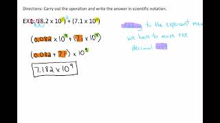 Scientific Notation - Adding and Subtracting