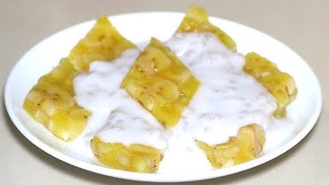 Bánh chuối hấp dân gian, dai mềm nhưng không quá dai, không cần dùng khuôn