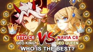Navia C6 vs Itto C6 Triple Crown EndGame DPS Showdown : Single Target & AOE | Who is the Best?