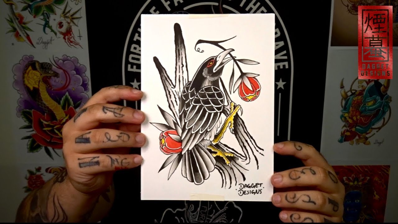 dedleg - This sweet raven tattoo by Marcin Aleksander...