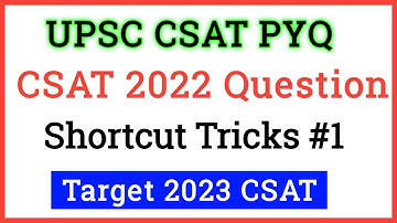 Upsc CSAT 2022 Question paper solving tricks English & Tamil - part 1 • Upsc csat strategy tricks
