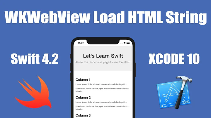 WKWebView Load HTML String Swift 4.2 iOS Xcode 10