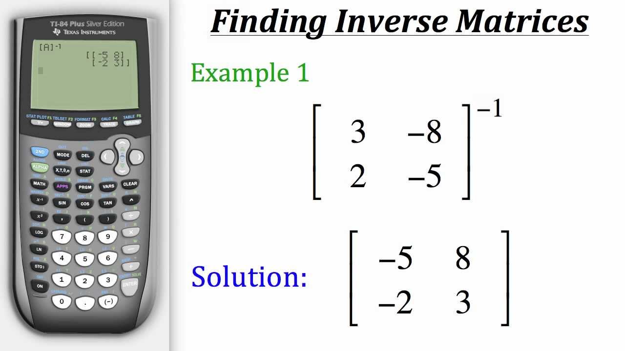 TI Calculator Tutorial: Finding Inverse Matrices - YouTube