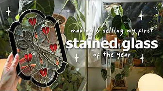 making my first stained glass of the year ✷ soldering & order packing
