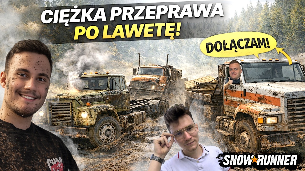 MAMY 3 KIEROWCĘ! 🤩 NASZE CIĘŻARÓWKI NIE DAJĄ RADY W TERENIE 😬 MAMY SIĘ PODDAĆ? 😭 SNOWRUNNER
