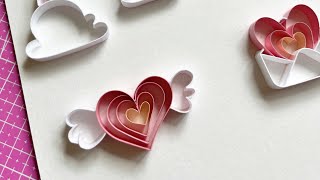 Quilled heart | How to make love card | Wedding greeting cards | Квиллинг открытка