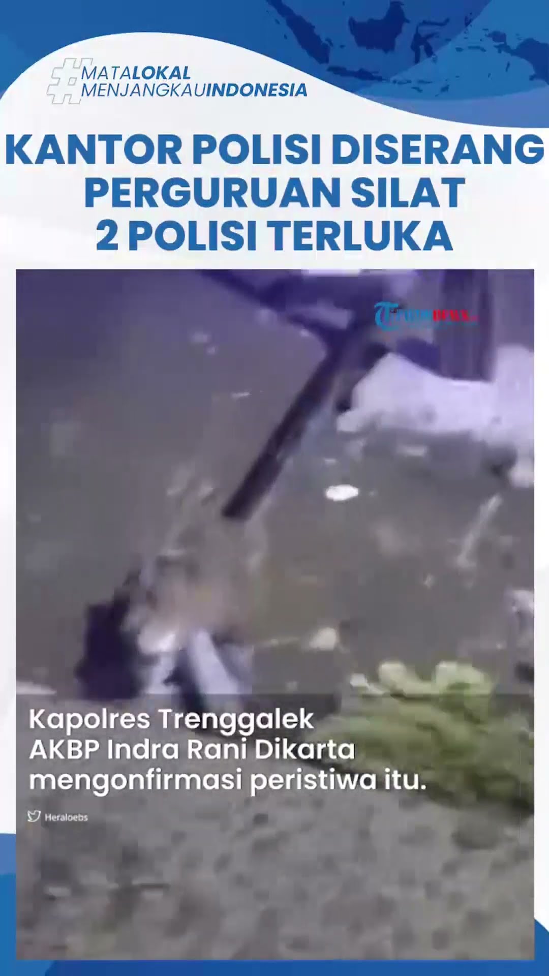 Viral Kantor Polisi Diserang Perguruan Silat di Jatim, Kaca Pecah Berserakan Tiga Perwira Terluka