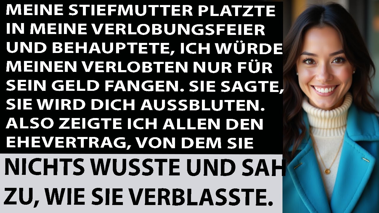 Mitten auf meiner eigenen Verlobungsfeier zerschmetterte meine Stiefmutter ein Sektglas und schrie vor 200 Gästen: „Beendet diese Verlobung – sie ist nichts als eine Goldgräberin!“ Sie hatte keine...