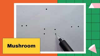 How To Draw A Mushroom Using Dots | Mushroom Drawing Very Easy | Easy Drawing | Drawing Steps 101