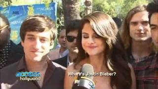 2011 teen choice awards - selena gomez and justin bieber interview