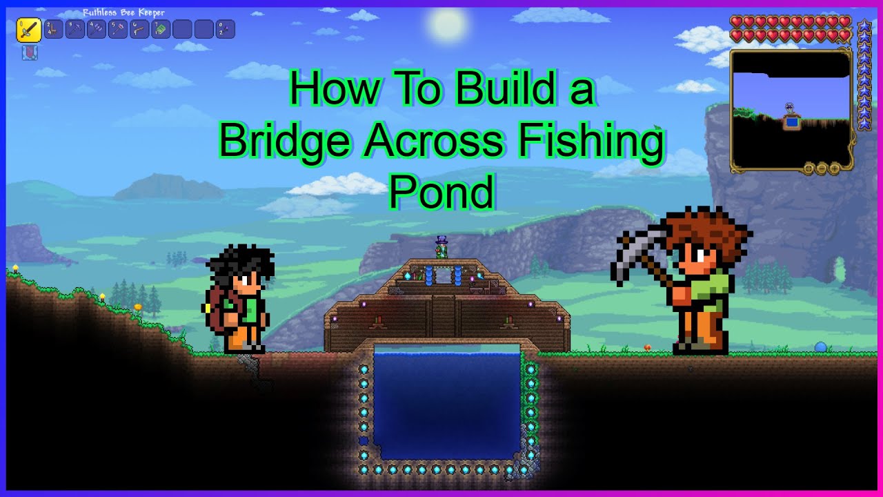 How To Build a Fishing Pond Bridge in Terarria *Improved Edition* YouTube
