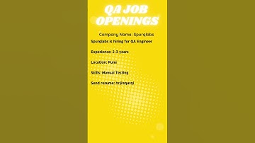 QA JOB OPENING FOR MANUAL TESTING  #automation #education #automationtesting #selenium #manualtester