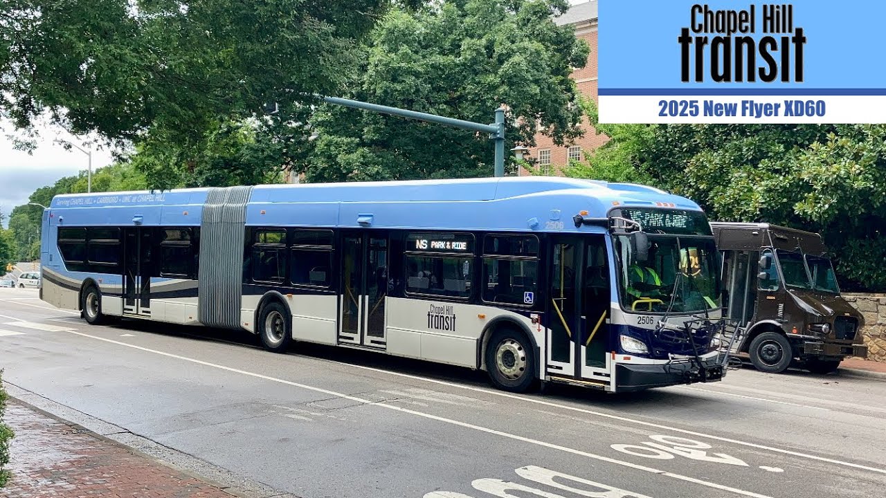Chapel Hill Transit: 2025 New Flyer XD60 (2506) on Route NS - YouTube