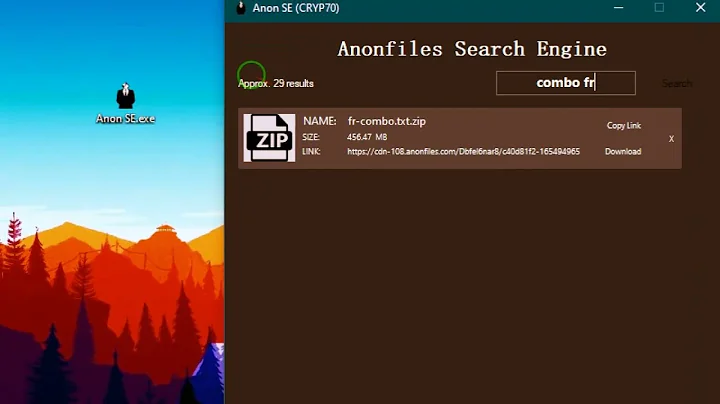 CRYP70 - Anonfiles Search Engine.