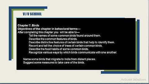 Class 3  EVS Chapter- 7 Birds Introductory Video By Anuradha Chatterjee
