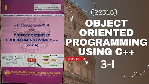 Object Oriented Programming C++❘ solved manual | manual answer | I scheme msbte oop 22316