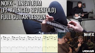 NOFX - Linewleum (ft. Avenged Sevenfold) FULL PoV Guitar Lesson | NEW SONG 2021