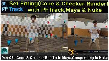 Set Fitting with PFTrack,Maya & Nuke [English] | Part 02 | Cone Render & Checker Render in Maya