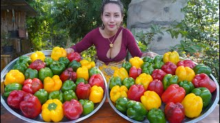 Vegetable crispy with chicken cook recipe and eat - Amazing video