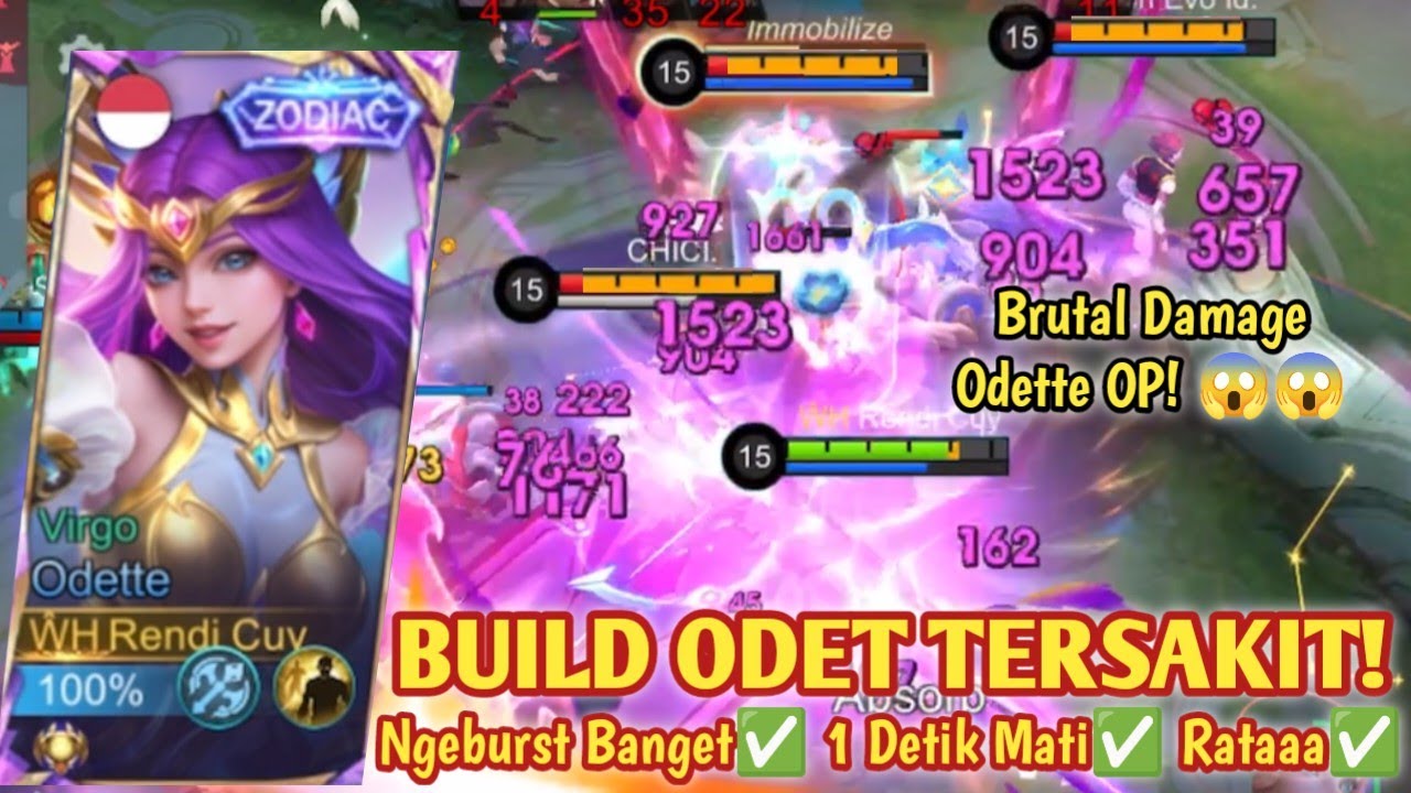 ODETTE LATE GAME NGERII BANGETT!😱 1x COMBO AUTO RATAA SEMUAA! BUILD ODETTE TERSAKIT 2025 - MLBB