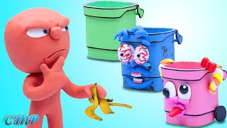 Choose Rainbow Trash Cans | Escolha Latas De Lixo Rainbow