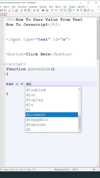 Pass Textbox Value To JavaScript Function #javascripttutorials # ...