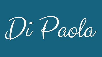 Learn how to Sign the Name Di Paola Stylishly in Cursive Writing
