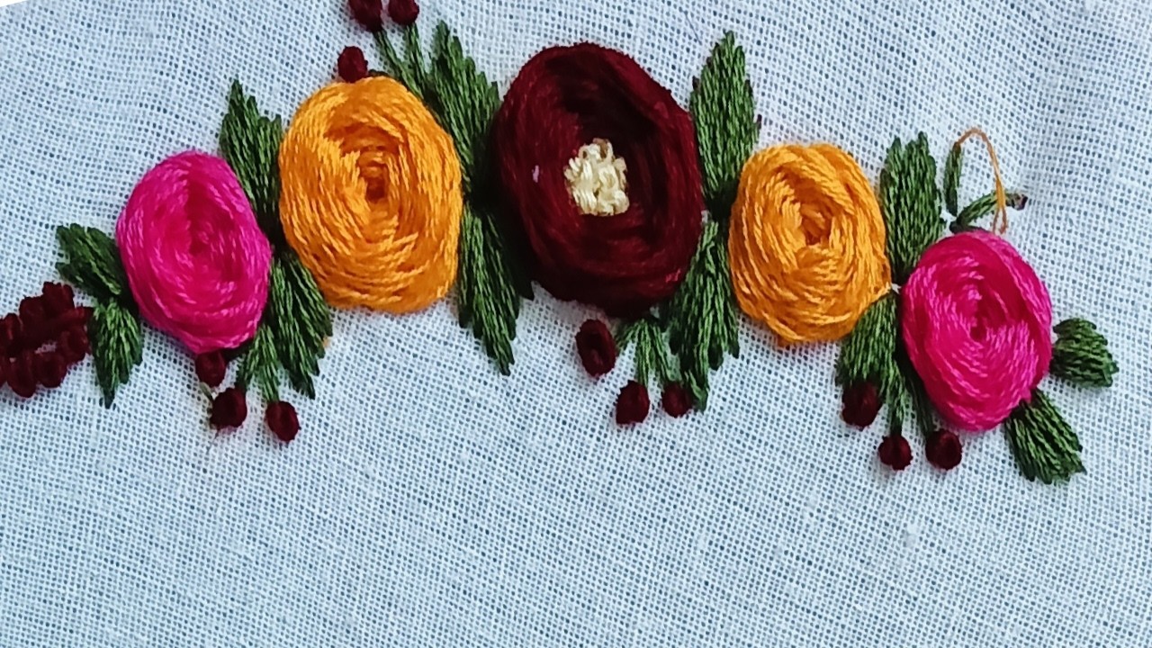 Wedding hoop embroidery for beginners|Wonderful hoop embroidery  flowers patterns| hand embroidery