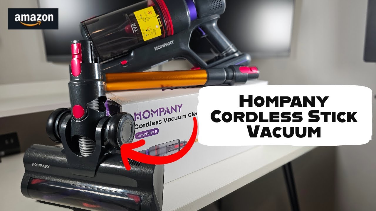 HOMPANY Cordless Vacuum Cleaner, 500W/40Kpa Stick Vacuum with Touch Screen,  Max 60 Mins Runtime, Anti-Tangle Vacuum Cleaner