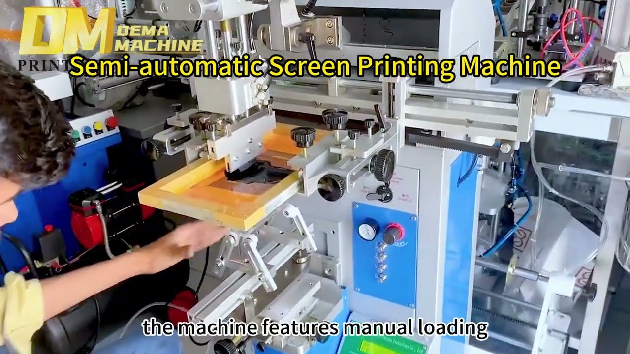 Perfume Glass Bottle Semi Automatic Screen Printing Machine