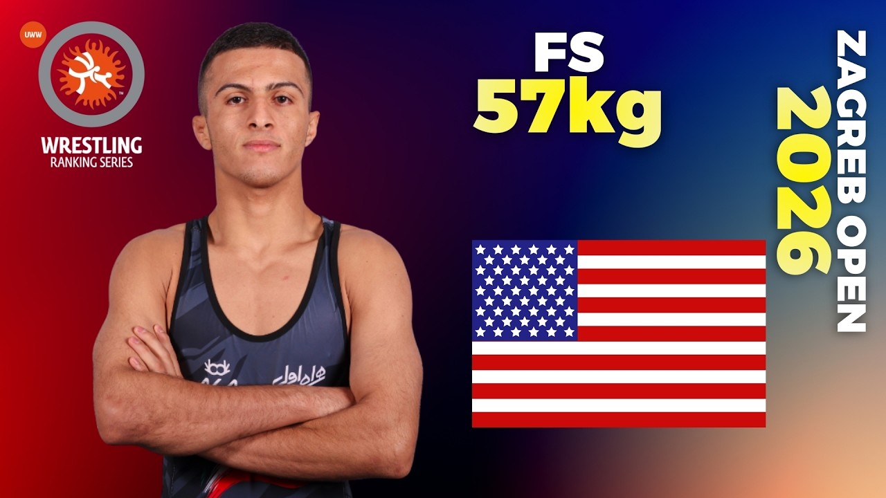 Liam Smith CRONIN (USA) vs. Milad Jahangir VALIZADEH (IRI). 2026 Zagreb Open. FS 57Kg 