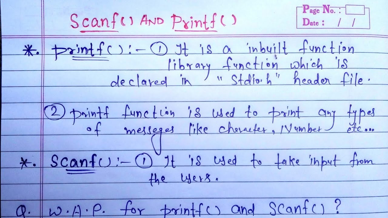 printf scanf  Update 2022  printf() and scanf() functions in c programming | printf and scanf with example in c | Learn Coding