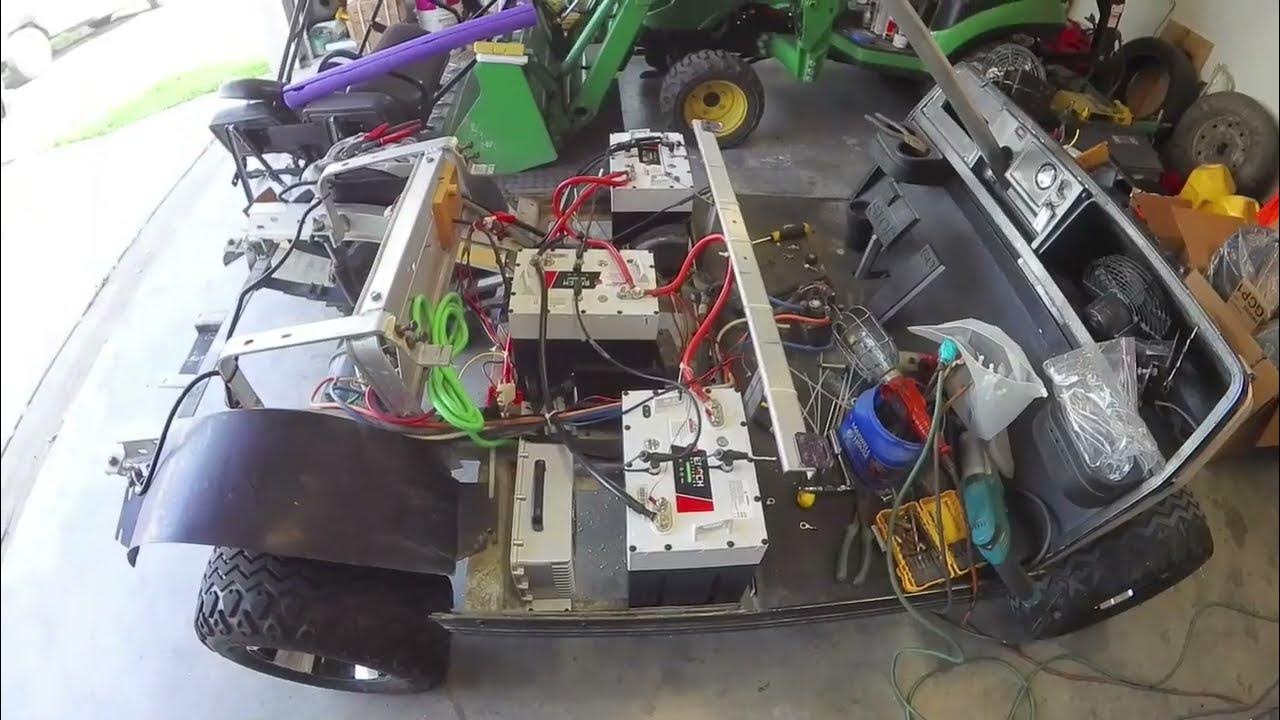 Converting installing lithium batteries into golf cart youtube