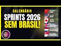 Calendário Oficial F1 Sprints 2026 - Sem o Brasil!