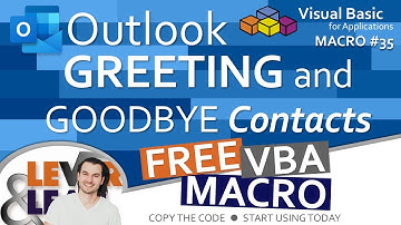 Outlook Greeting and Goodbye Contacts | VBA Macro #35