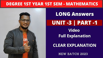 Semester 1 maths for new batch 2023 unit 3 part 1l All methods clearcut explanation l #2023
