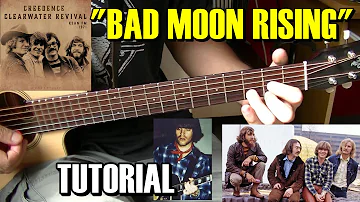 Como tocar "Bad moon rising" Creedence Clearwater Revival Tutorial Guitarra acordes rasgueo