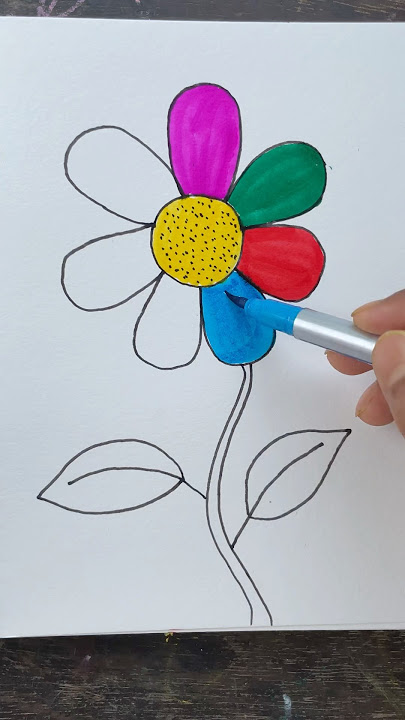 DIY Rainbow 🌈 Flowers 🌼😱 Art #art #shorts #ytshorts #creative #diy #kids