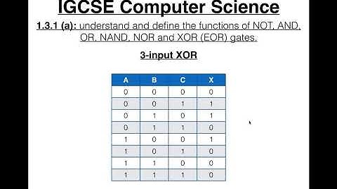 27 IGCSE Computer Science Tutorial  1 3 1 a – Logic Gates