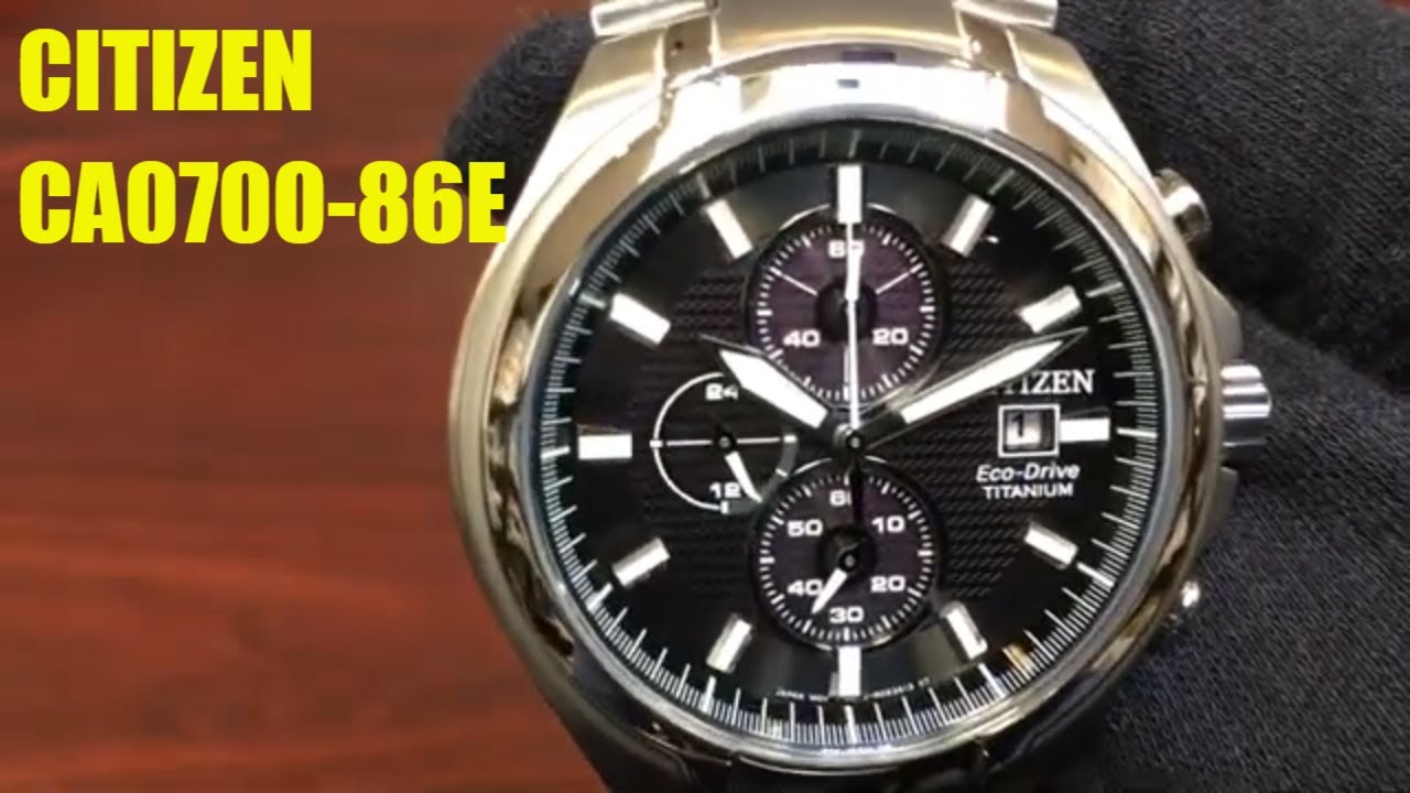 Citizen Eco-Drive Super Titanium Chronograph Watch CA0700-86E - YouTube