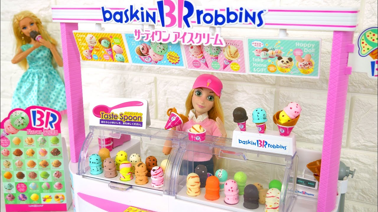  Barbie  Ice Cream Shop Princess dolls eat Real Ice Cream 