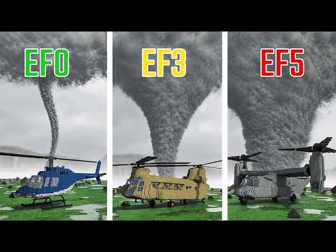 Helicopters vs EF0 & EF5 TORNADO Levels | Teardown Physics