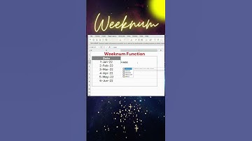 How to use the Weeknum function in excel?#shorts #excelshorts