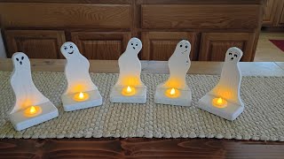 Making Halloween Wooden Halloween Ghost.