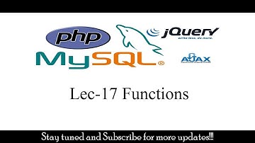 Lec-17 Functions in PHP | PHP Tutorial Hindi/Urdu