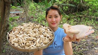 Yummy Chicken Sour Soup With Mushroom - Wild Mushroom For Chicken Sour Soup - Cooking With Sros