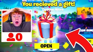 Gifting The BATTLEPASS to Fortnite Streamers with 0 VIEWERS...