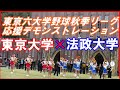 【応援団チアリーダー】東京大学VS法政大学・応援デモンストレーション・東京六大学野球秋季リーグ2023. 10. 4(水）東大安田記念講堂前