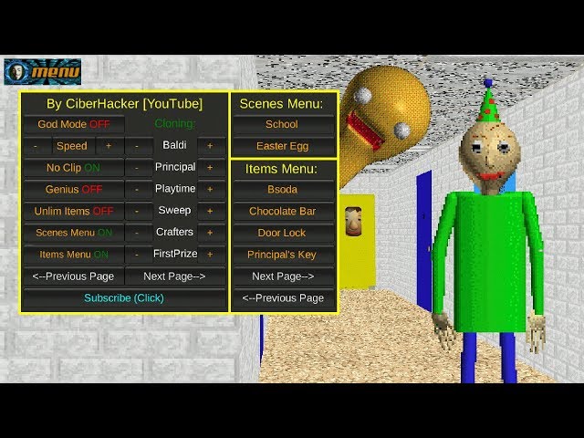 Baldi basics birthday bash with v2.0.2 fasguy mod menu by Baldi89989