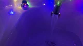 bathtub filling asmr 💜 relaxing water sounds for sleep | colorful lights & rubber duck